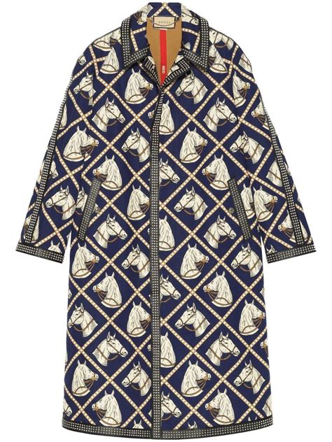 gucci blue equestrian coat